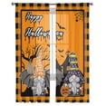 thumbnail image 7 of Sheer Curtains 63 inches Long, Halloween Gnome with Bat Wings Ghost House Plaid Light Filtering Sheer Window Curtains Rod Pocket Voile Drapes for Bedroom Living Room, 52"W x 63"L 2 Panels, 7 of 7