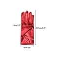 thumbnail image 2 of INSPIRE CHIC Women's Metallic Shiny Shimmer Full Finger Wrist Length Gloves for Party Costume 1 Pair One Size Red, 2 of 6