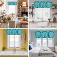 thumbnail image 5 of Turquoise Boho Kitchen Curtain Valances for Windows Farmhouse Short Curtains, Abstract Art Floral Ethnic Tribal Rod Pocket Valance Curtain for Bedroom Cafe Living Room 54"x18", 5 of 8