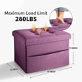 thumbnail image 2 of Taburete plegable Storage Ottoman LINMAGCO con bolsillo lateral, 2 of 7