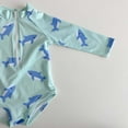 thumbnail image 4 of Long Sleeve Sun Protection Swimsuit for Kids, Quick Dry Polyester Fabric, Printed Design, Includes Matching Swim Hat, for Beach or Indoor Swimming, 4 of 7