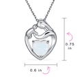 thumbnail image 4 of Bling Jewelry Womens Created White Opal Heart Pendant Necklace for New Mother Rose Gold Plated Silver, 4 of 4