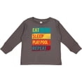 thumbnail image 3 of Inktastic Billiards Eat Sleep Play Pool Repeat Boys or Girls Long Sleeve Toddler T-Shirt, 3 of 5
