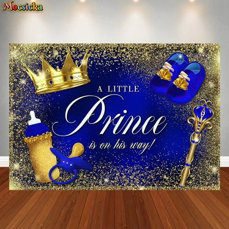 Image of A Litter On His Way Photography Background Blue Happy Birthday Party Decoration First Birthday Studio Banner Props