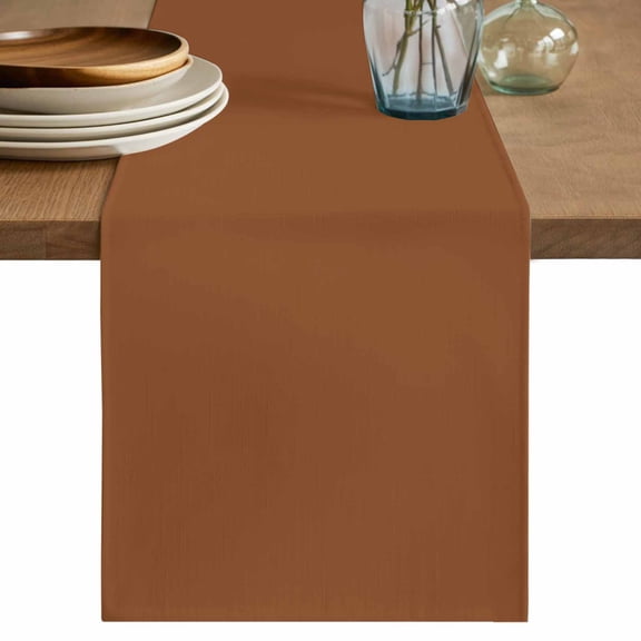 Pure Ochre Table Runner 60 Inches Long, Kitchen Dining Table Decoration, Modern Solid Color Minimalist Art Coffee Tablerunner Dress Scarves Farmhouse Décor for Party, Holiday, 13 x 60