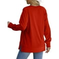thumbnail image 4 of MOSHU Crewneck Sweatshirts for Women Side Split Long Sleeve Shirts Fashion Fall Womens Tops, 4 of 9
