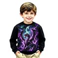 thumbnail image 4 of Toddler Boys Halloween Sweatshirt Dragon Print Shirt Crewneck Long Sleeve Tops Preppy Pullover Kids Clothes Size 2-3T, 4 of 4