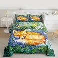 thumbnail image 2 of Homewish Cute Cartoon Fox Full Size Comforter Sets,Purple Flower Lavender Bedding Comforter Set,Rustic Floral Bedding Sets For Girls Boys,Ultra Soft Home Decor Reversible,3pcs, 2 of 8