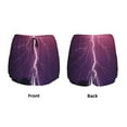 thumbnail image 3 of Gukieu Thunderstorm Violet Purple Print Women's Sports Shorts with Drawstring Elastic Waistband for Running, Yoga, Fitness-Medium, 3 of 7