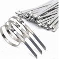 thumbnail image 1 of Stainless Steel Cable Ties, 100 Pack, 300mm Length, Durable Metal Zip Ties for Secure Fastening, 1 of 2