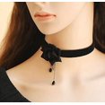 thumbnail image 2 of Elegante Collar Retro Con Colgante De Rosa, Estilo Gótico, Lolita, Encaje Negro, 2 of 4
