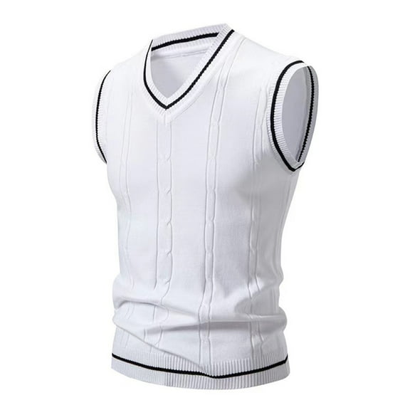 zbxnLI Men's V Neck Sweater Vests Color Block Sleeveless Knit Sweater Pullover Tank Tops Mens Vests