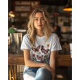thumbnail image 4 of Boho Flowers Butterfly Womens T Shirts Short Sleeve Cotton Crewneck T-Shirt Graphic Tees, Casual Tops Tshirt for Women Teen Girls, 4 of 7