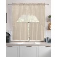thumbnail image 2 of Cream Farmhouse Kitchen Curtains Sets 24 Inch Length with Valance, Vintage Country Monochrome Textured Swag Valances and Tiers Curtain Set Drapes Swag Curtains for Living Room, Bathroom, Bedroom, 2 of 6