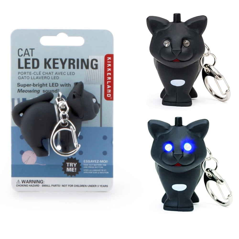 LED Cute kitty Cat Keychain with sound and flashlight lover gift child Toy-pink 