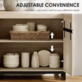 thumbnail image 4 of WAMPAT 3-Piece Modern 72" Tall Library Bookcases with Metal Base & Adjustable Shelves, Wood Bookshelves with Storage Cabinet & Open Shelves for Home Office & Living Room, Beige, 4 of 9