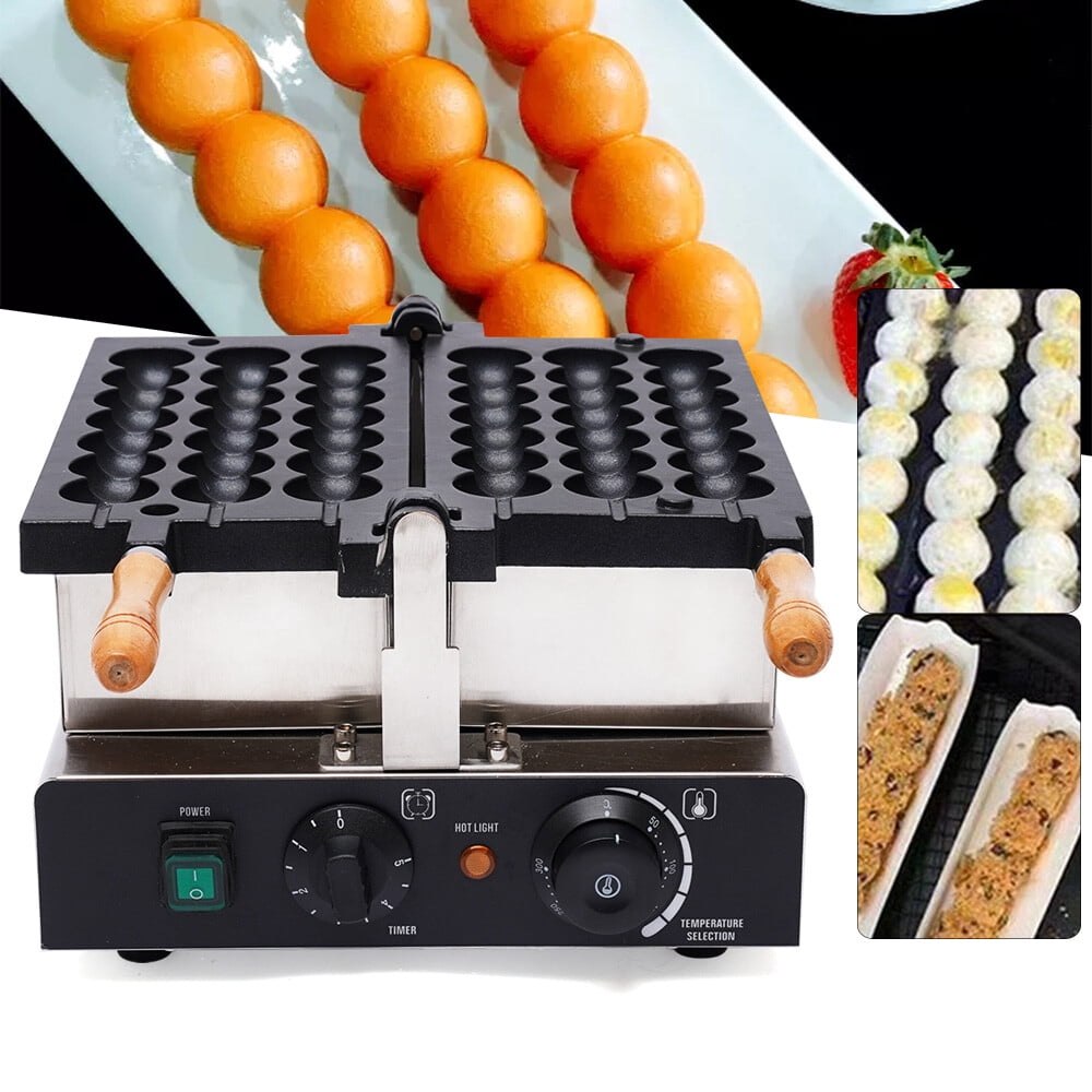 Commercial Skewer Waffle Maker, Waffle Maker, Electric Waffle Machine, 110V, Stainless Steel, Cast Aluminum, Strong, Durable, Heat and Impact Resistant, Anti-Corrosion, Easy Clean, Portable
