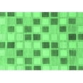 thumbnail image 1 of Ahgly Company Indoor Rectangle Checkered Emerald Green Modern Area Rugs, 5' x 7', 1 of 4