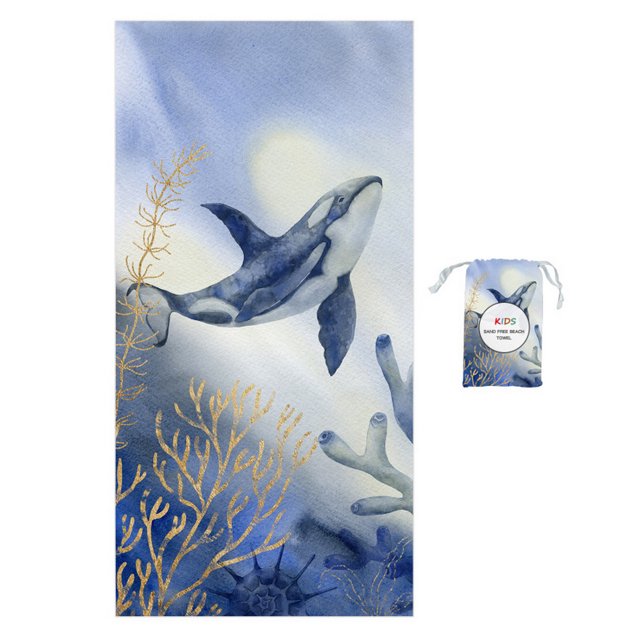 CSChome Towel Hidden Buckle Design Portable Kids Bath Towel Superfine Fiber Cartoon
