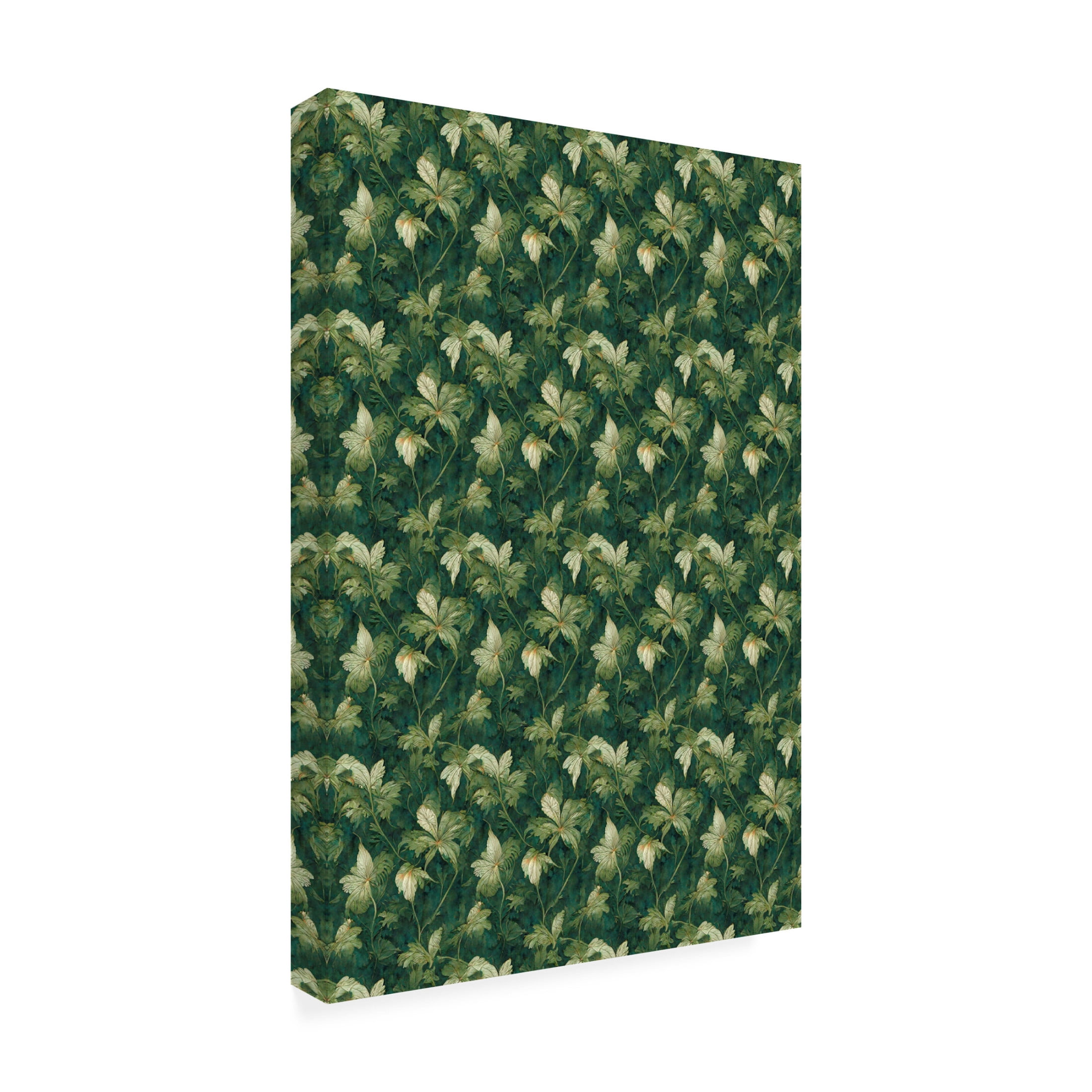 Canvas Wall Art - Treechild 'Green Leafs Pattern' Wall Art for Living Room, Bedroom, or Office D?cor by Trademark Fine Art - 30 x 47 Inches