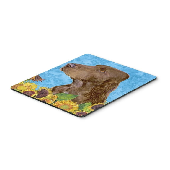 "Field Spaniel in Summer Flowers Mouse Pad Hot Pad or Trivet"