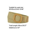 thumbnail image 3 of INSPIRE CHIC Women's Stretch Woven Belts Retro Wide Waist Belts Square Buckle Khaki, 3 of 4