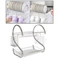 thumbnail image 1 of Escurreplatos de doble capa con soporte para utensilios, organizador de vajilla, soporte para secar platos para gabinete, cocina, mostrador y comedor 36cm, 1 of 8