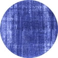 thumbnail image 1 of Ahgly Company Machine Washable Indoor Round Oriental Blue Industrial Area Rugs, 7' Round, 1 of 4