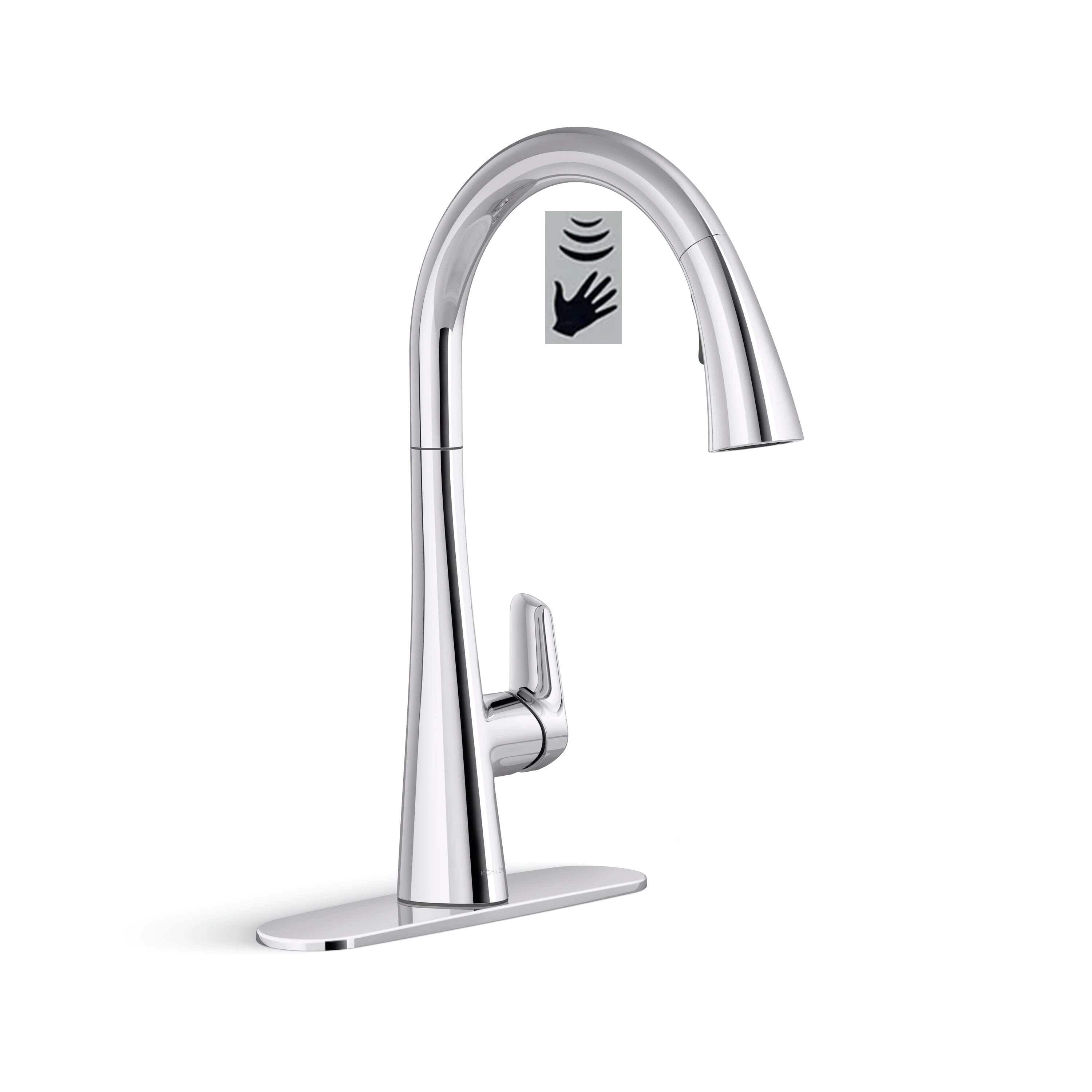 Kohler Anessia Touchless Pull-Down Kitchen Faucet with Optional Deck Plate