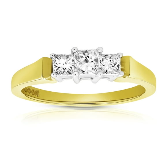 Vir Jewels 1/2 CTTW Diamond 3 Stone Ring 14K Yellow Gold Size 7 Female Adult