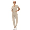 thumbnail image 3 of Saint Scrubs Women’s 9-Pocket Medical Scrub Set – V-Neck Stretch Top & 7-Pocket Jogger Pants, Lightweight, Easy Care Uniforms for Nurses & Healthcare, Khaki, 2X, 3 of 4