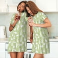 thumbnail image 4 of Kdxio Rabbit And Carrot (2) Pattern Womens Short Sleeve Sleepshirt Scoopneck Cute Nightdress Ruffle Comfy Nightgown, 4 of 6