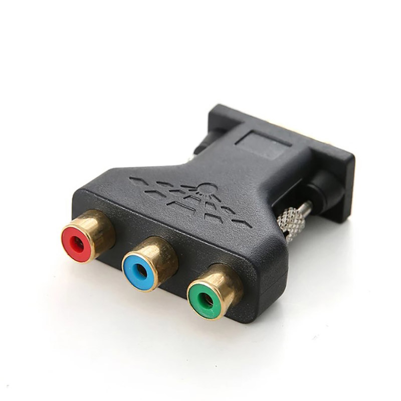 VGA RCA Adapter 3RCA Video Female To HD 15 Pin VGA Converter Component ...