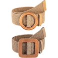 thumbnail image 1 of Zhengup Women's 2 Buckle Elastic Straw Belts Boho Waist Belt, 1 of 4