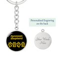 thumbnail image 2 of Pyrenean Shepherd Mama Circle Keychain Stainless Steel or 18k Gold Dog Mom Pendant, 2 of 12