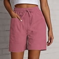 thumbnail image 2 of Afdoent Womens Shorts Casual Drawstring Shorts With Large Pockets Lightweight Comfortable Elastic Waist For Summer Outdoor Travel 2026 Beach Vacation Shorts, 2 of 4