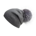 thumbnail image 2 of Vogue Cloud Women’s Winter Hats Slouchy Beanie Knit Hat with Faux Fur Pompom, 2 of 5