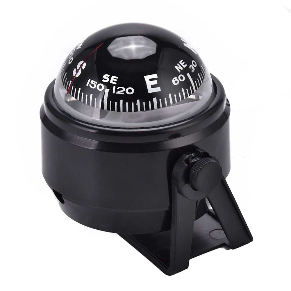 Fishlor Boat Compsss Black Electronic Adjustable Military Marine Ball Night Compass for Boat Vehicle