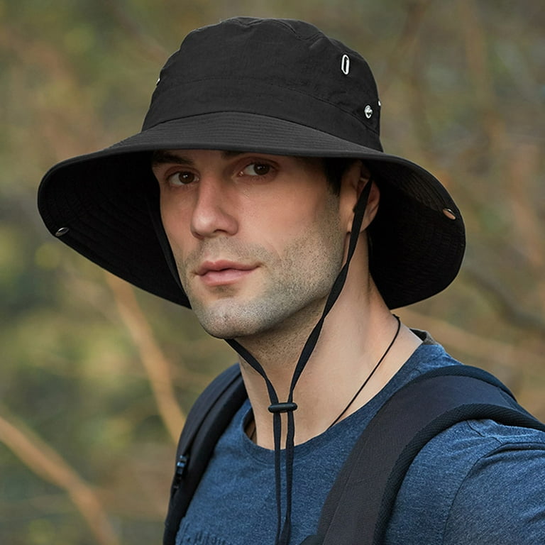 Noarlalf hats for men Mens Summer Outdoor Sun Protection Breathable  Fisherman Cap Foldable Bucket Hat sun hat