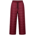 thumbnail image 6 of Women's Warm Insulated Quilted Winter Pants Fleece Lined Water Resistant Snow Pants Elastic High Waist with Pockets Outdoor Hiking Ski Bottoms Wine, 6 of 8