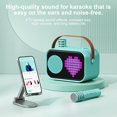 thumbnail image 4 of JYX Karaoke Machine, Home Karaoke System with 15 Animated Dispaly Modes, Mini Portable Karaoke Machine with 2 Microphones, Green, 4 of 11