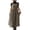 #0219-Coffee, variant on Women Plus Size Cotton Linen Vintage Pleated Split Apron Pinafore Dress with Two Pockets