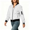 thumbnail image 4 of GaThRRgYP Jackets for Women Dressy Women's Winter Long-sleeved Zipper Fashion Casual Baseball Jacket Corduroy Jacket White S, 4 of 7