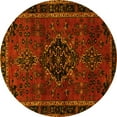 thumbnail image 1 of Ahgly Company Machine Washable Indoor Round Persian Yellow Traditional Area Rugs, 3' Round, 1 of 4