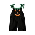 thumbnail image 7 of Gunia Baby Girl Halloween Outfit Corduroy Casual Toddler Romper With Pumpkin Face One Piece Jumpsuit Outfits Black 12-18 Months, 7 of 7
