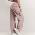 thumbnail image 5 of Women's Casual Pants High Waisted Wide Leg Cargo Trousers with Pockets Comfortable Loose Fit Workwear for Everyday Activities, 5 of 7