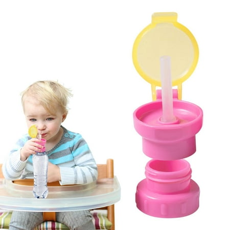 

Fovolat Bottle Cover with Straw Water Bottles Cover For Babies Kids Spill Proof Water Bottle Twist Cover Cap with Drink Straw Portable Juice Soda Water Bottle Sippy Cap upgrade