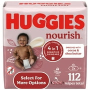 Huggies Nourish Scented Baby Wipes, 2 Pack, 112 Total Ct (Select for More Options)