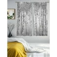 thumbnail image 4 of Sheer Curtains 72 Inches Long, Gray Grey Forest Light Filtering Window Curtains for Living Room/Bedroom, Grey Modern Art Oil Painting Rod Pocket Voile Sheer Curtain Drapes, 52"W x 72"L, 2 Panels, 4 of 8