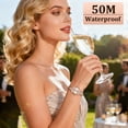 thumbnail image 4 of Watch for Woman Minimalist Diamond-Accented Watch with Quartz Movement, Waterproof Watch with Stainless Steel Strap for Woman Perfect Gift, 4 of 8